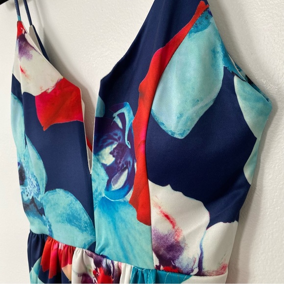 Floral Asymetrical Cocktail Dress - Picture 7 of 9